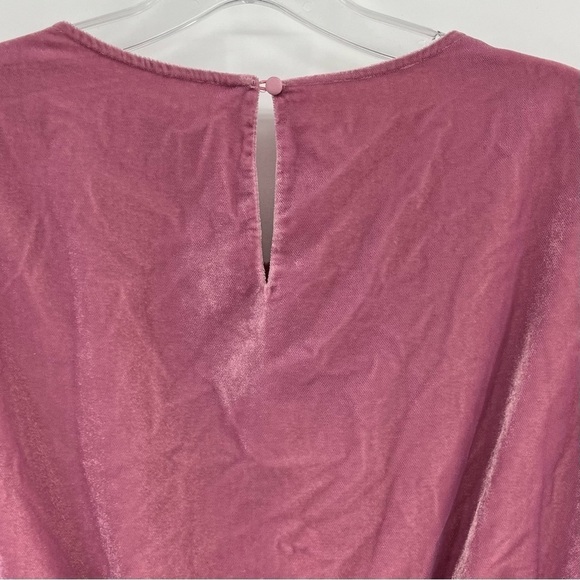 J. Crew Factory Pink Velvet Tulip-Hem Long Sleeve Dress - Picture 6 of 9